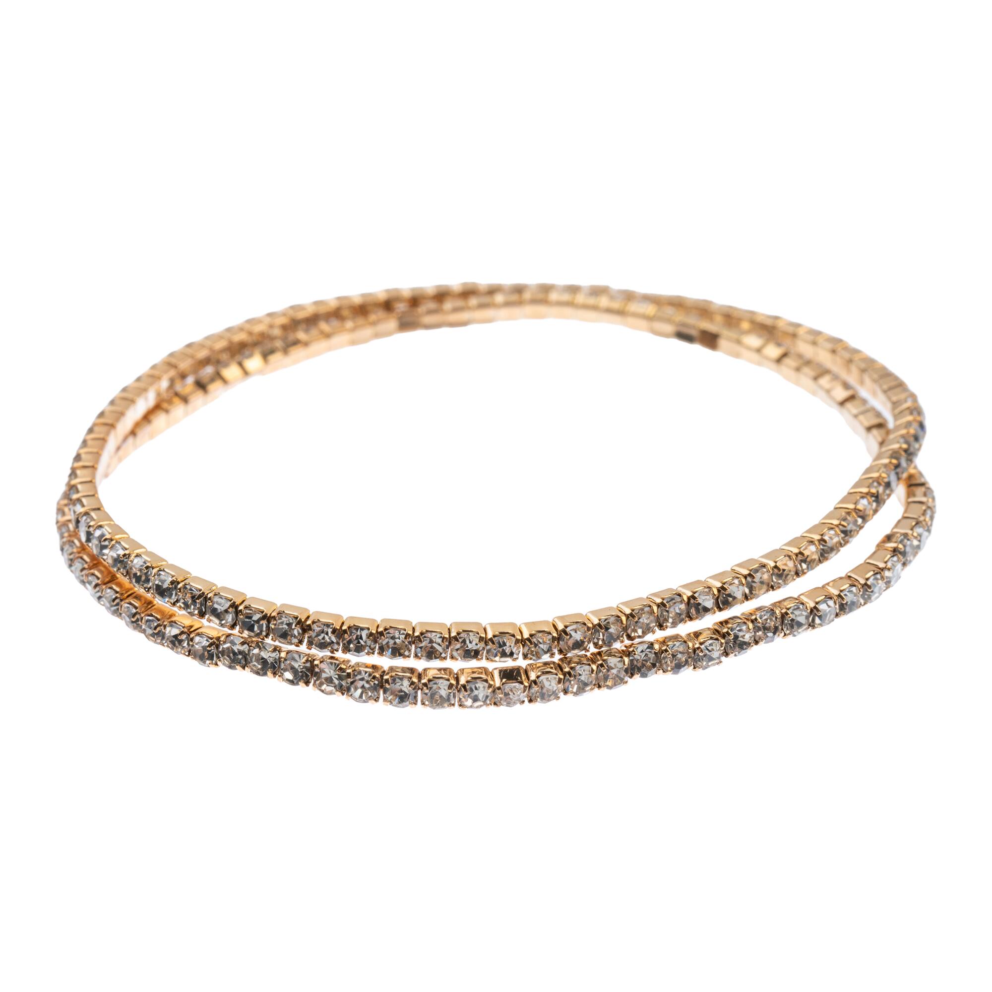 7" Gold & Crystal Rhinestone Stretch Bracelets, 2ct. by Bead Landing™